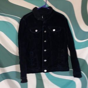Black Corduroy jacket with fur